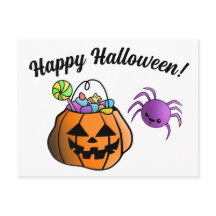 Pumpkin and Spider Happy Halloween