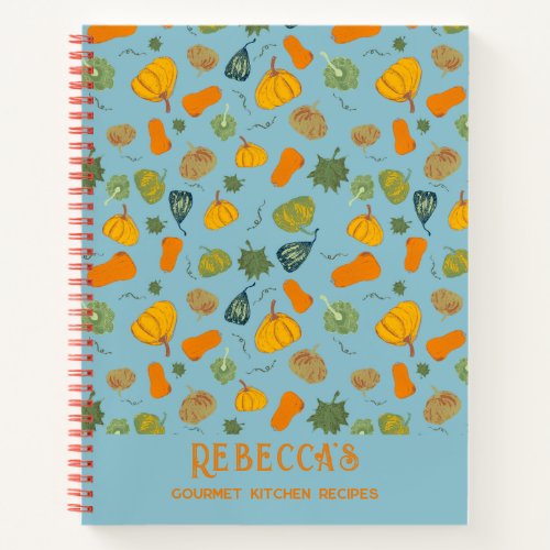 Pumpkin and Squash Fall Pattern  Notebook