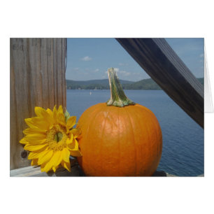 Pumpkin and Sunflower at the Lake Cards
