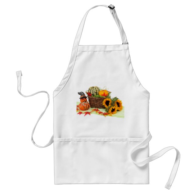 Pumpkin and Sunflowers Adult Apron (Front)