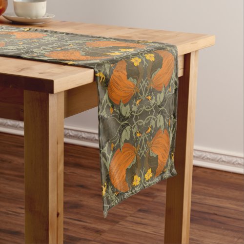 Pumpkin and Vines Gray Table Runner