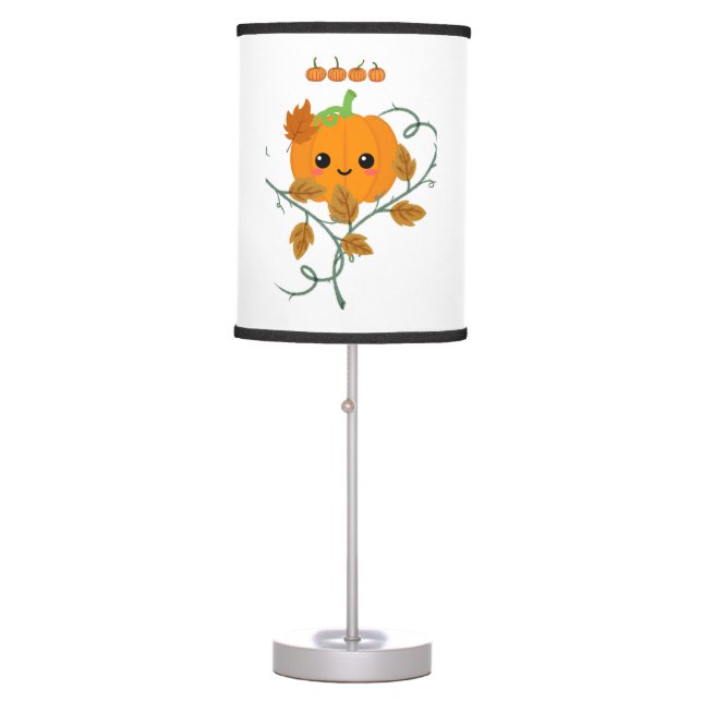 Pumpkin and Vines Sticker Table Lamp (Front)