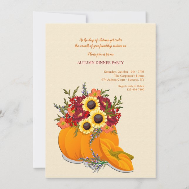 Pumpkin Arrangement Invitation (Front)