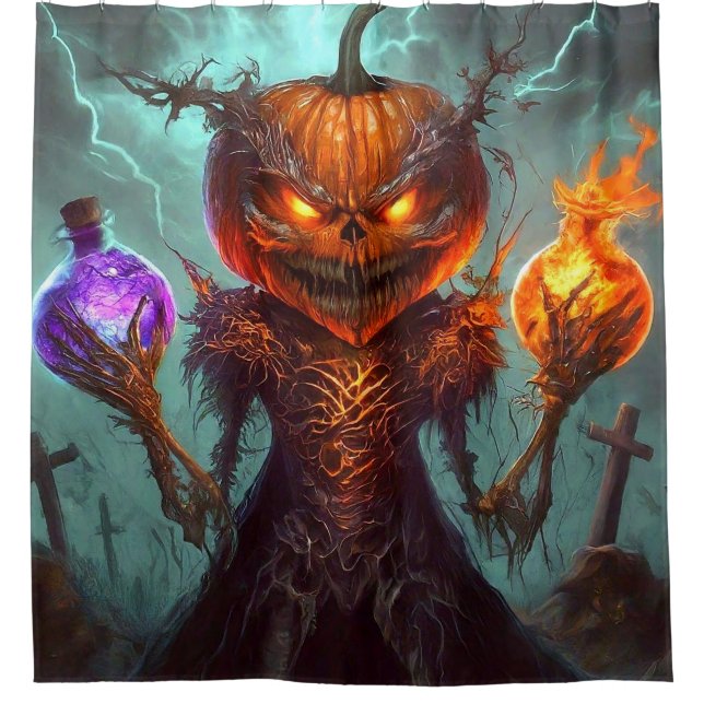 Pumpkin Art Shower Curtain (Front)