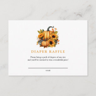 Pumpkin Autumn Baby Shower   Diaper Raffle Enclosure Card