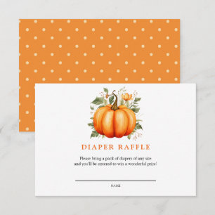 Pumpkin Autumn Baby Shower Diaper Raffle Enclosure Card