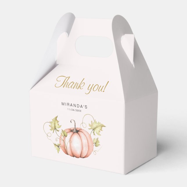 Pumpkin Autumn baby shower Favor Box (Front Side)