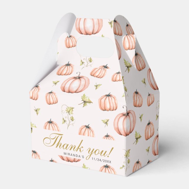 Pumpkin Autumn baby shower Favor Box (Front Side)