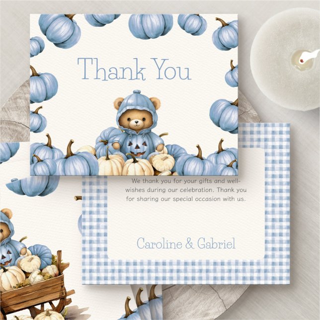 Pumpkin Autumn Bear Thank You Card (Creator Uploaded)