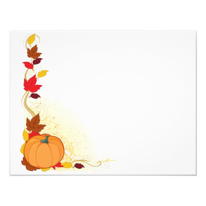 Pumpkin Autumn Border Invitations