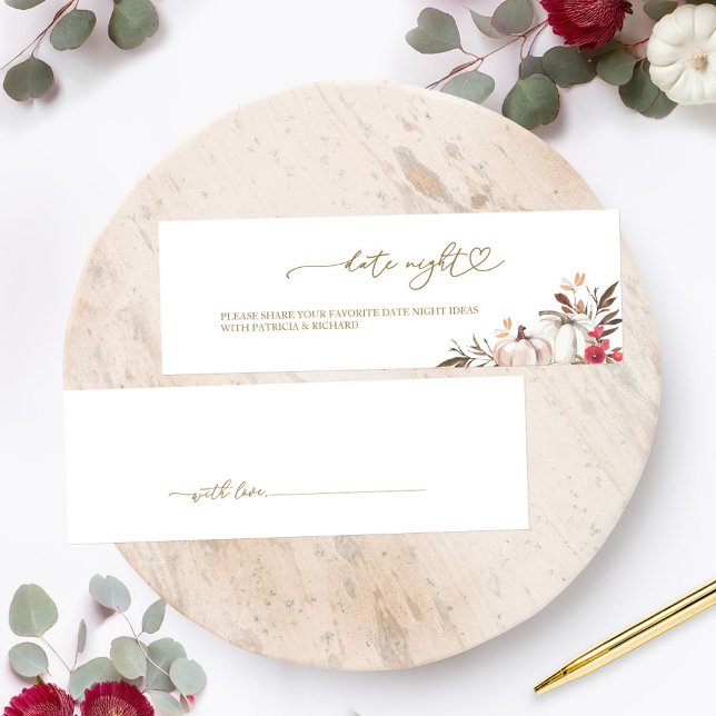 Pumpkin Autumn Bridal Shower Date Night Card (Creator Uploaded)