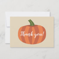 Pumpkin Autumn Fall Baby Shower Thank You