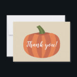 Pumpkin Autumn Fall Baby Shower Thank You Card<br><div class="desc">These cute fall baby shower thank you cards features a cute pumpkin and your personalized text.</div>