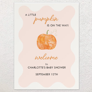 Pumpkin Autumn Fall Baby Shower Welcome Sign