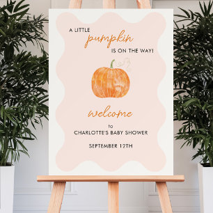 Pumpkin Autumn Fall Baby Shower Welcome Sign