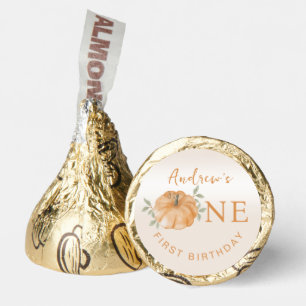 Pumpkin Autumn Fall First 1st One Birthday  Hershey®'s Kisses®
