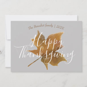 Pumpkin autumn fall leaves happy thanksgiving holiday card