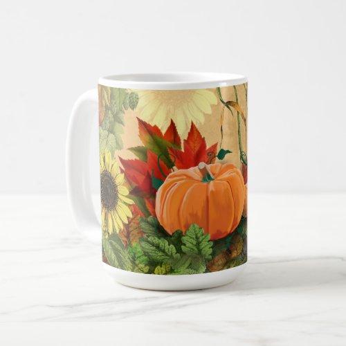 Pumpkin Autumn Fall Sunflower Coffee Mug