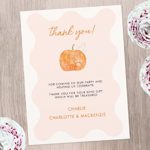 Pumpkin Autumn Fall Thank You Postcard