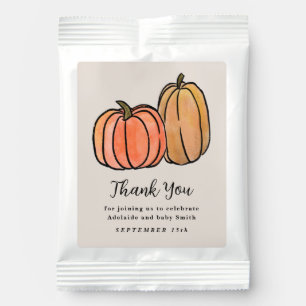 Pumpkin Autumn Gender Neutral Baby Shower Favor Hot Chocolate Drink Mix