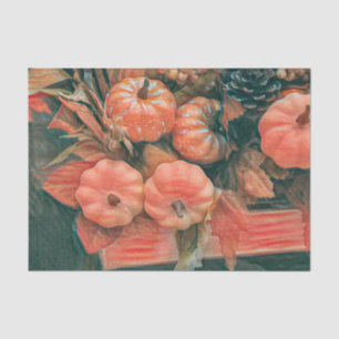 Pumpkin Autumn Orange Green Rustic Country Tissue Paper