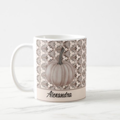  Pumpkin Autumn Orange Honeycomb pattern Coffee Mug