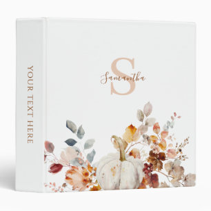 Pumpkin Autumn Personalized  3 Ring Binder
