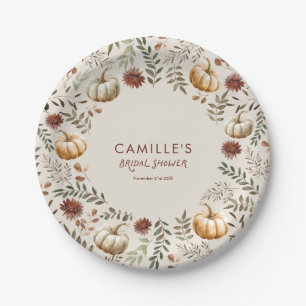 Pumpkin Autumn Rustic Bridal Shower Paper Plates