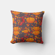 Pumpkin Autumn     Throw Pillow