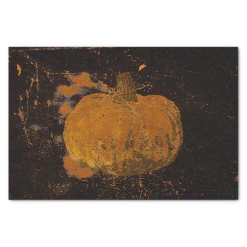 Pumpkin Autumn Vintage Orange Black Grunge Texture Tissue Paper