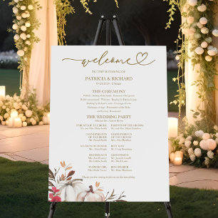 Pumpkin Autumn Wedding Order of Service Sign