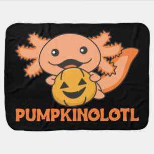 Pumpkin Axolotl Lovers Cute Animals For Halloween Baby Blanket
