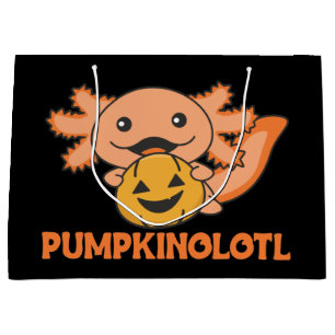 Pumpkin Axolotl Lovers Cute Animals For Halloween  Large Gift Bag