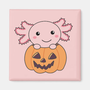 Pumpkin Axolotl Lovers Sweet Animals For Halloween Magnet