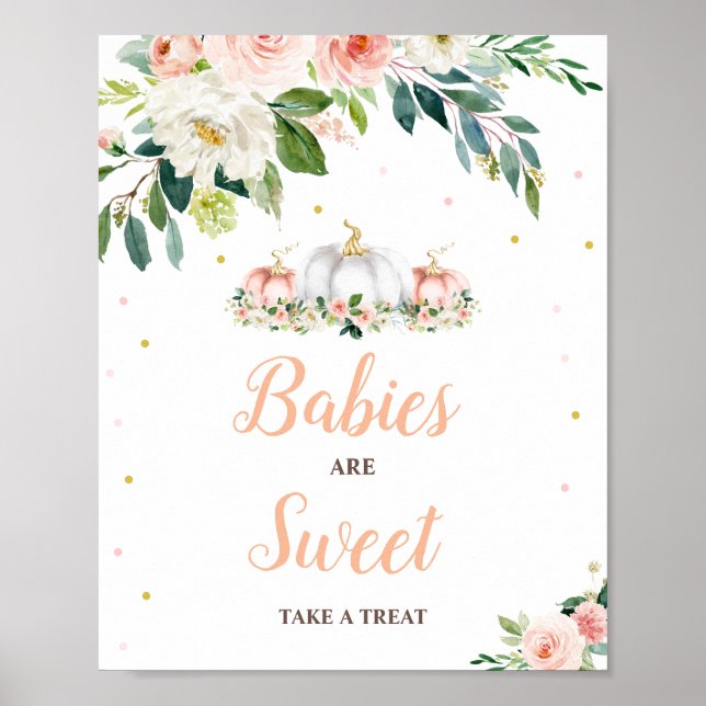 Pumpkin Babies Are Sweet Please Take A Treat Poster (Front)