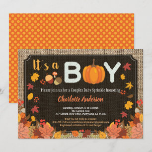 Pumpkin baboy boy sprinkle fall invitation