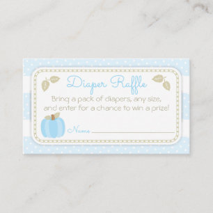 Pumpkin Baby Boy Shower Diaper Raffle Ticket