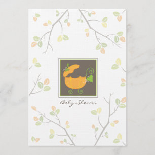 Pumpkin Baby Carriage Shower Invitation