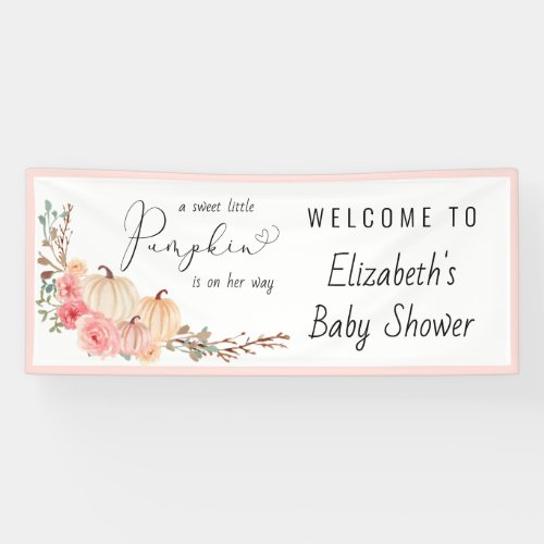 Pumpkin Baby Girl Shower Welcome Banner
