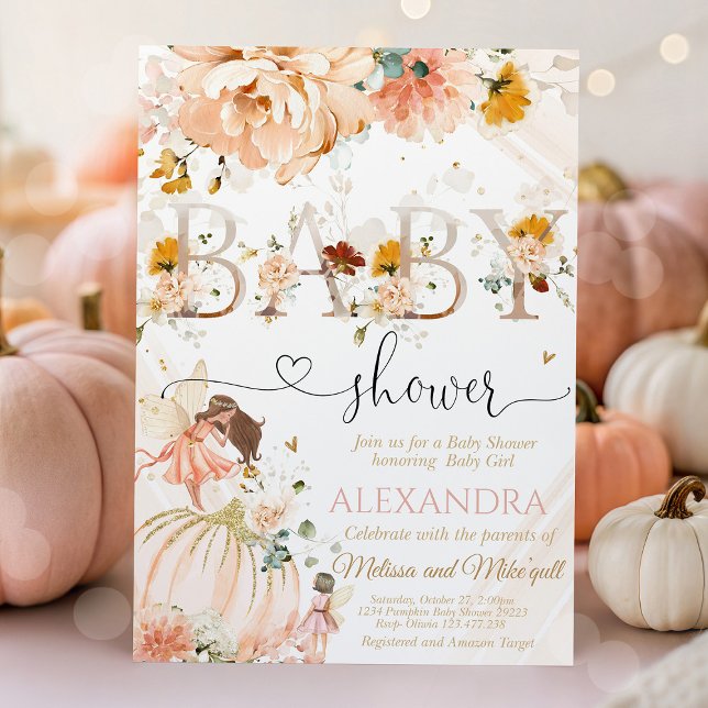 Pumpkin baby shower A Little Pumpkin Is On The Way Invitation (Pumpkin Baby Shower - A Little Pumpkin Is On The Way Invitation)