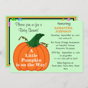 Pumpkin Baby Shower ABC 123 Invitation