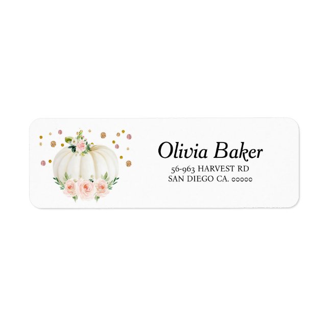Pumpkin Baby Shower Address  Label (Front)