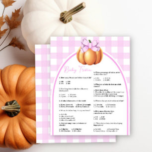 Pumpkin baby shower Baby trivia game