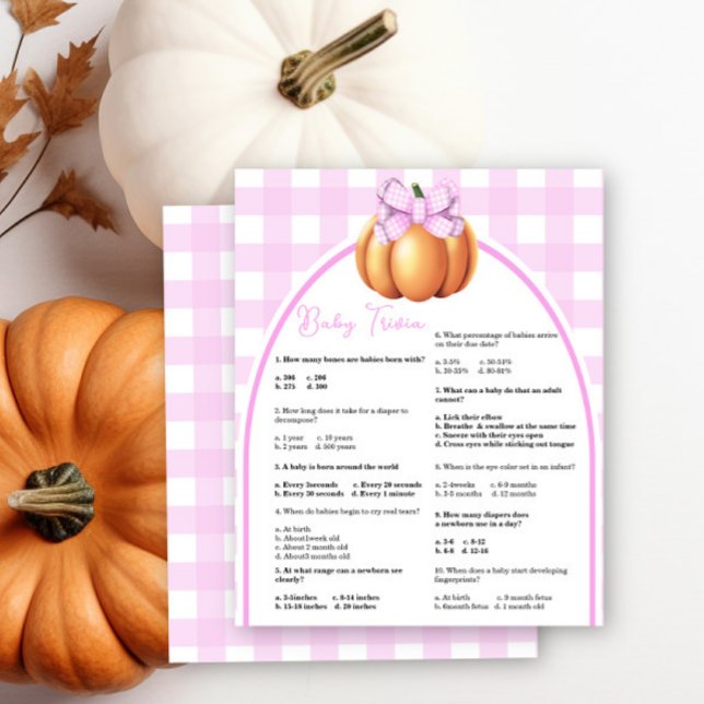 Pumpkin baby shower Baby trivia game (Creator Uploaded)