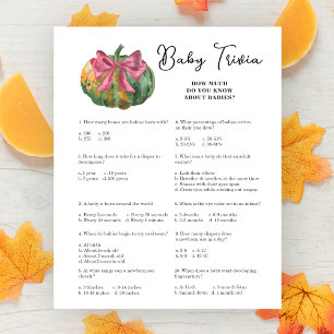 Pumpkin baby shower Baby trivia game
