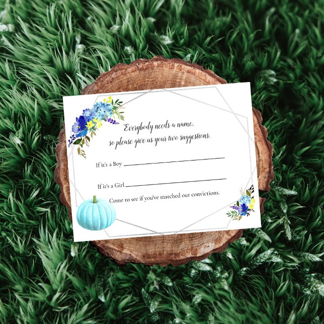 Pumpkin Baby Shower Baby's Name Game | Blue Invitation (Creator Uploaded)