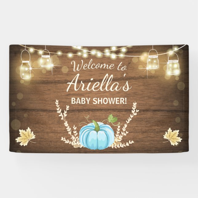Pumpkin Baby Shower Backdrop Banner Fall Autumn (Horizontal)