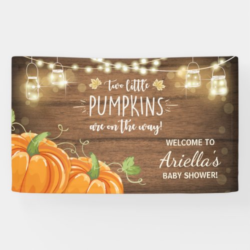 Pumpkin baby Shower backdrop Banner Fall Autumn