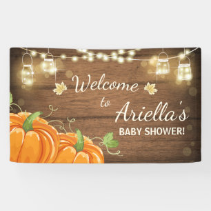 Pumpkin baby Shower backdrop Banner Fall Autumn