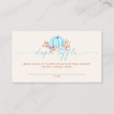 Pumpkin Baby Shower Pink Girl Diaper Raffle Enclosure Card